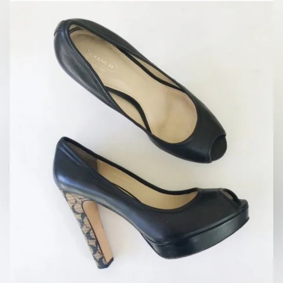 COACH Black Leather Pumps - Picture 2 of 6